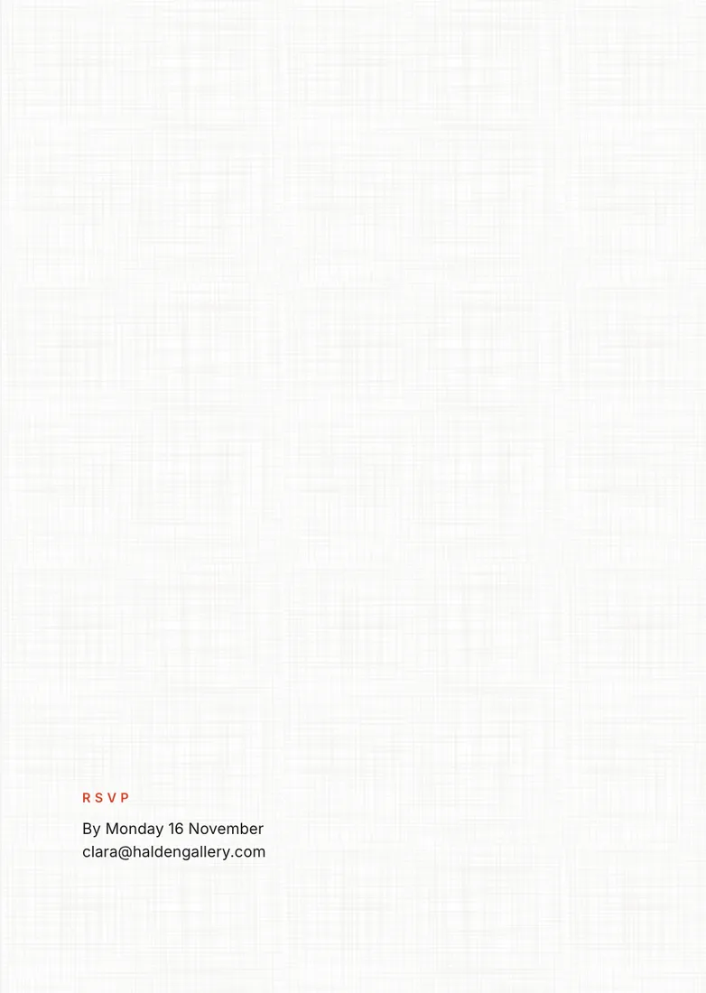 Inside the cover: RSVP by Monday 16 November.